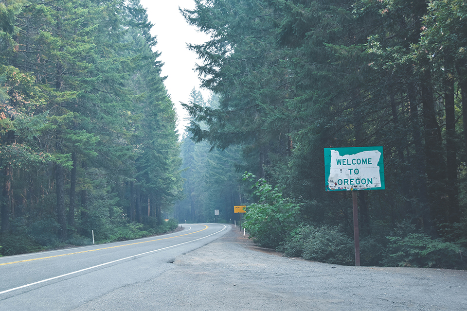 oregon sign in forested area